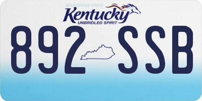KY license plate 892SSB