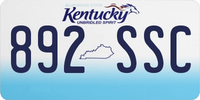 KY license plate 892SSC