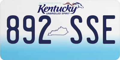 KY license plate 892SSE