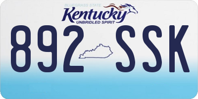 KY license plate 892SSK