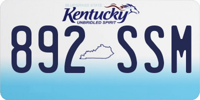 KY license plate 892SSM