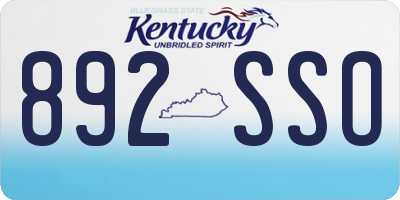 KY license plate 892SSO