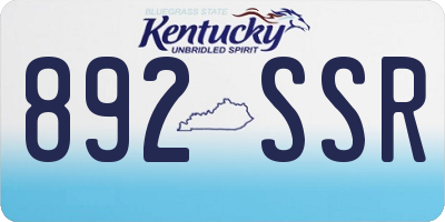 KY license plate 892SSR