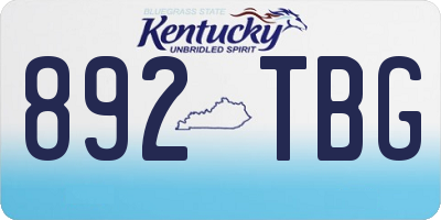 KY license plate 892TBG