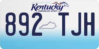 KY license plate 892TJH