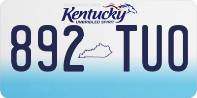 KY license plate 892TUO