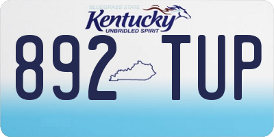 KY license plate 892TUP