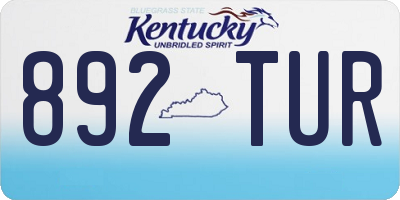 KY license plate 892TUR