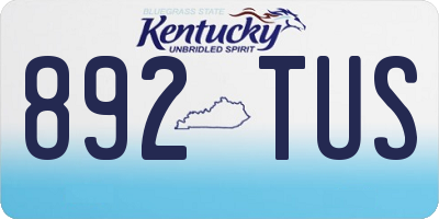 KY license plate 892TUS