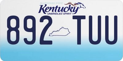 KY license plate 892TUU