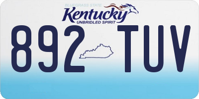 KY license plate 892TUV