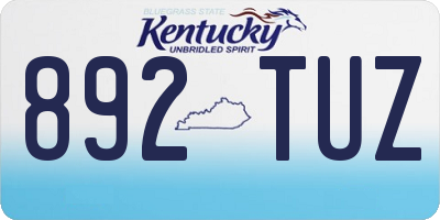 KY license plate 892TUZ