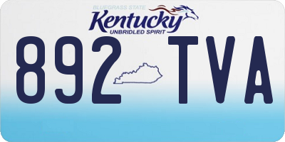 KY license plate 892TVA