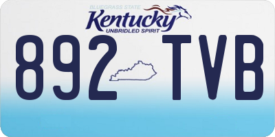 KY license plate 892TVB