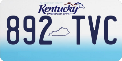 KY license plate 892TVC
