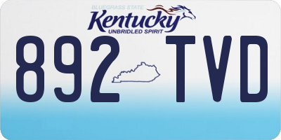 KY license plate 892TVD