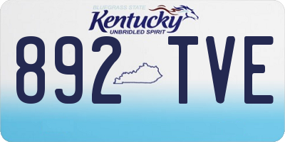 KY license plate 892TVE