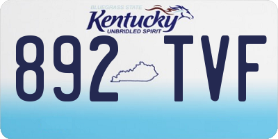 KY license plate 892TVF