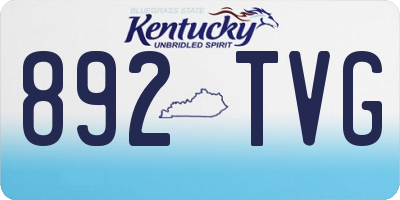 KY license plate 892TVG