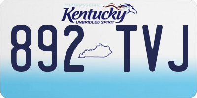 KY license plate 892TVJ