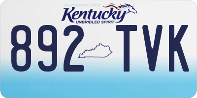 KY license plate 892TVK