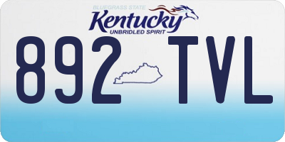 KY license plate 892TVL