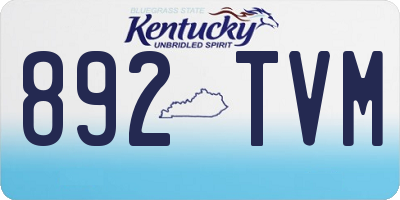 KY license plate 892TVM