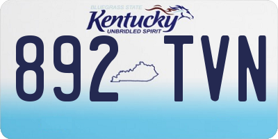 KY license plate 892TVN