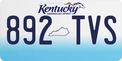 KY license plate 892TVS