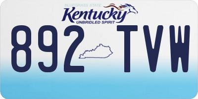 KY license plate 892TVW