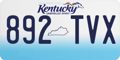 KY license plate 892TVX