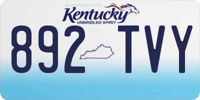 KY license plate 892TVY