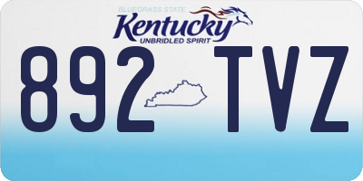 KY license plate 892TVZ