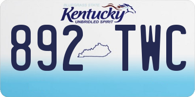 KY license plate 892TWC