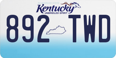 KY license plate 892TWD