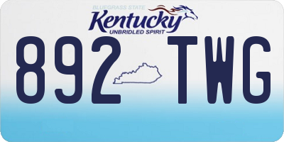 KY license plate 892TWG