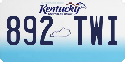 KY license plate 892TWI