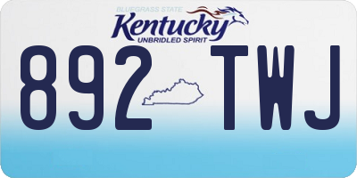KY license plate 892TWJ