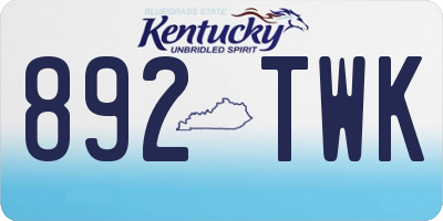 KY license plate 892TWK
