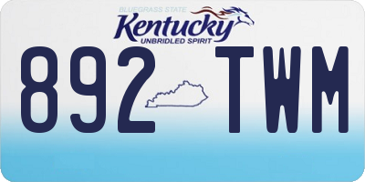 KY license plate 892TWM