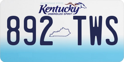 KY license plate 892TWS