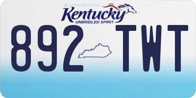 KY license plate 892TWT