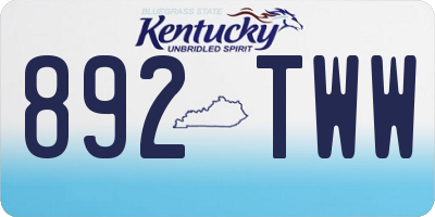 KY license plate 892TWW