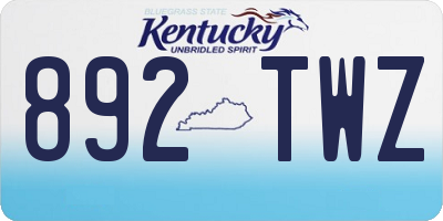 KY license plate 892TWZ