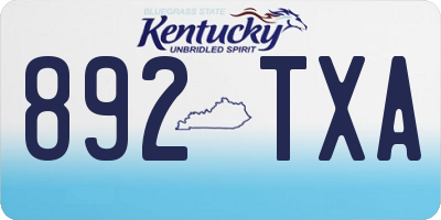 KY license plate 892TXA