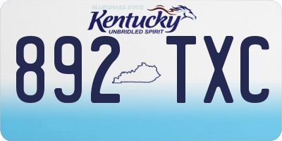 KY license plate 892TXC