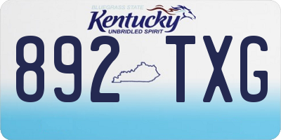 KY license plate 892TXG