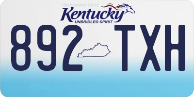 KY license plate 892TXH