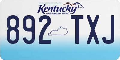 KY license plate 892TXJ