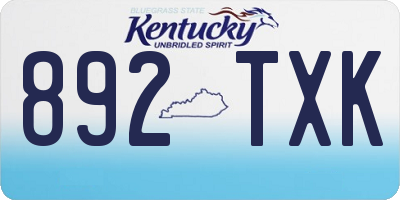 KY license plate 892TXK